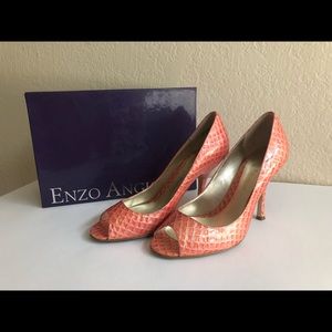 🍑Enzo Angiolini🍑Coral Snake Skin Pump🍑